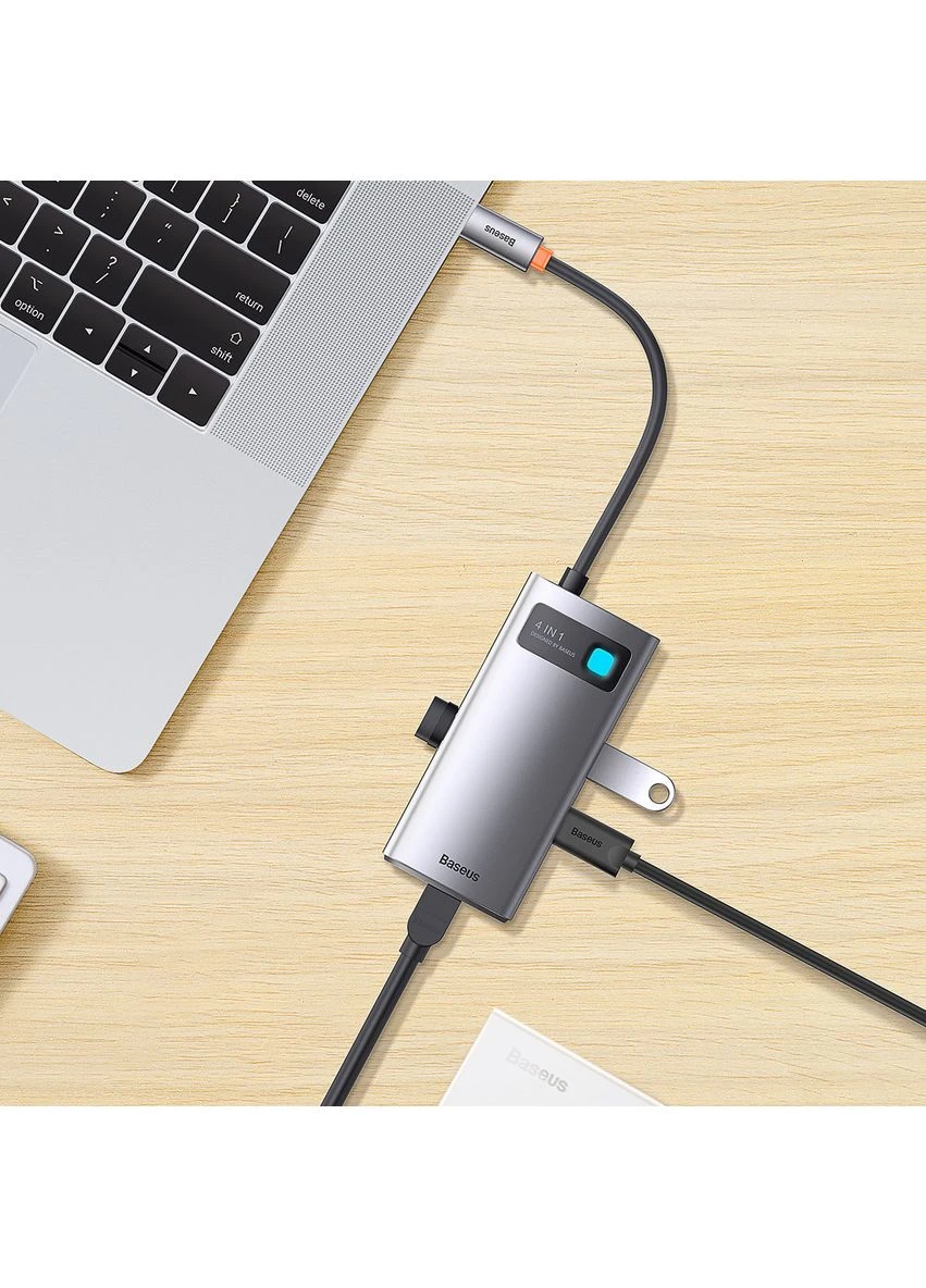 USB-хаб Metal Gleam Series 4-в-1 Многофункциональная док-станция Type-C (Type-C to USB3.0*3+RJ45*1) (WKWG070113) Baseus Metal Gleam Series 4-in-1 Multifunctional (377887233)