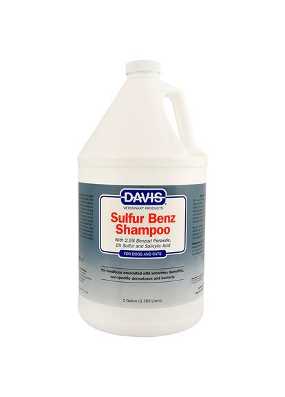 Шампунь для собак і котів Sulfur Benz Shampoo з захворюваннями шкіри з пероксидом бензоїлу сіркою Davis (279563280)