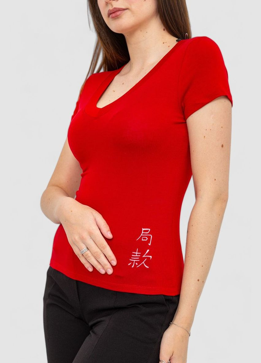 Красная демисезон женская футболка, цвет голубой, Ager
