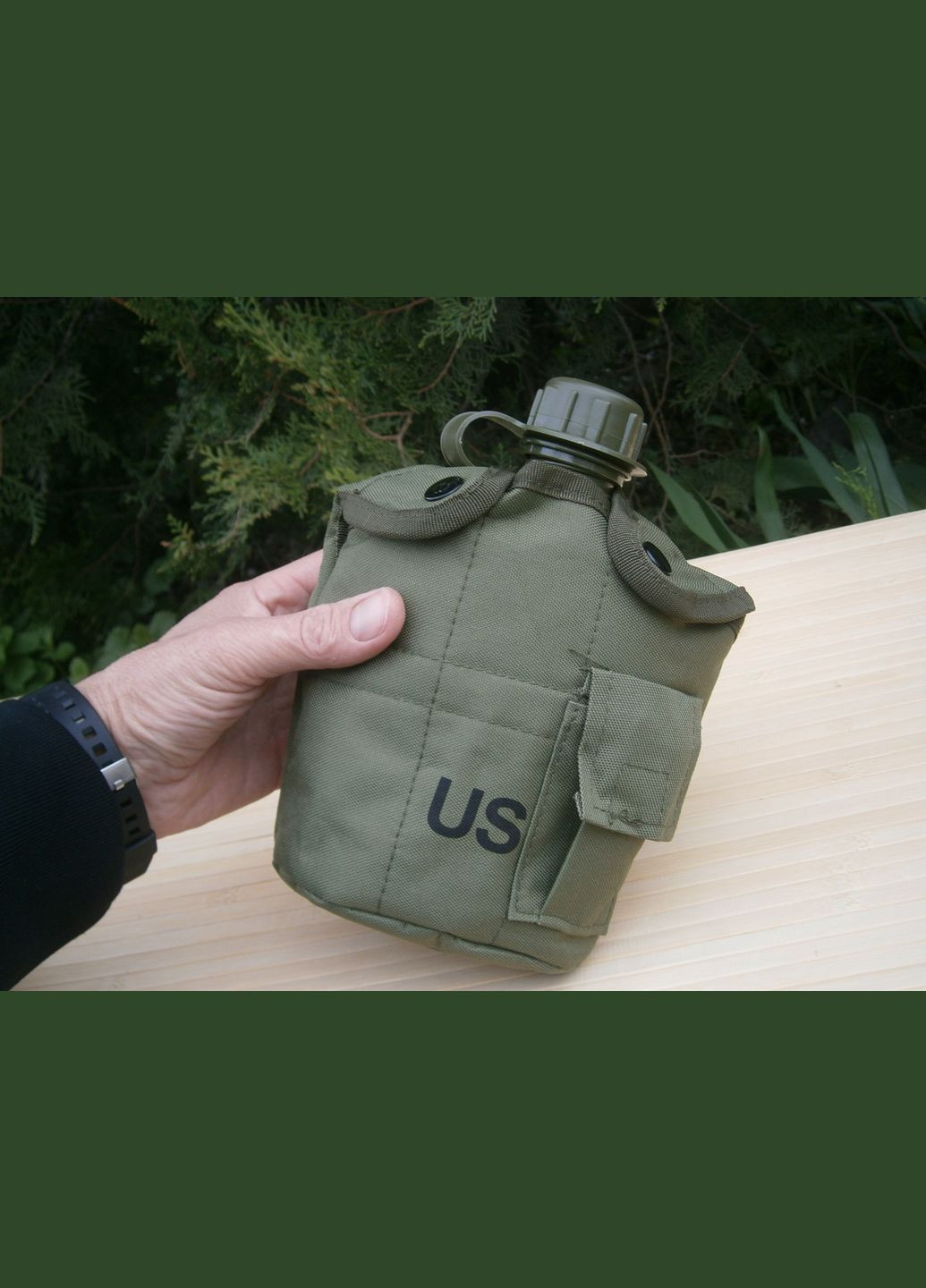 Фляга армійська "US Army bottle" 1 л пластикова з кружкою в чохлі. MiL-tec Німеччина. No Brand (302391804)