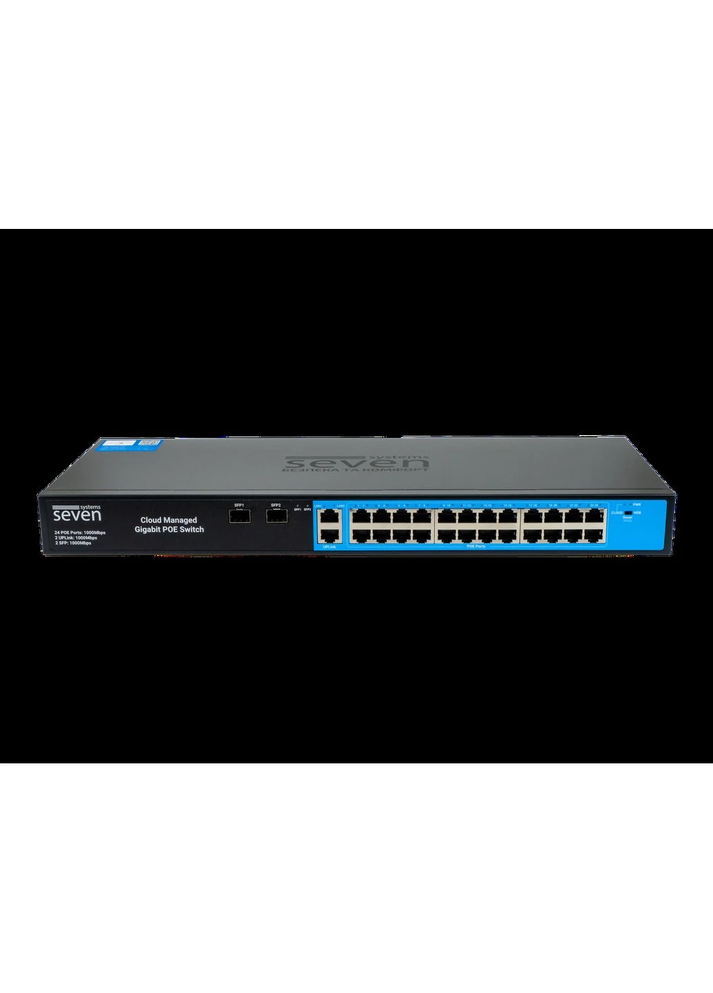 Хмарно керований гігабітний 28-ти портовий PoE комутатор SEVEN GPS424 SEVEN Systems (375334944)