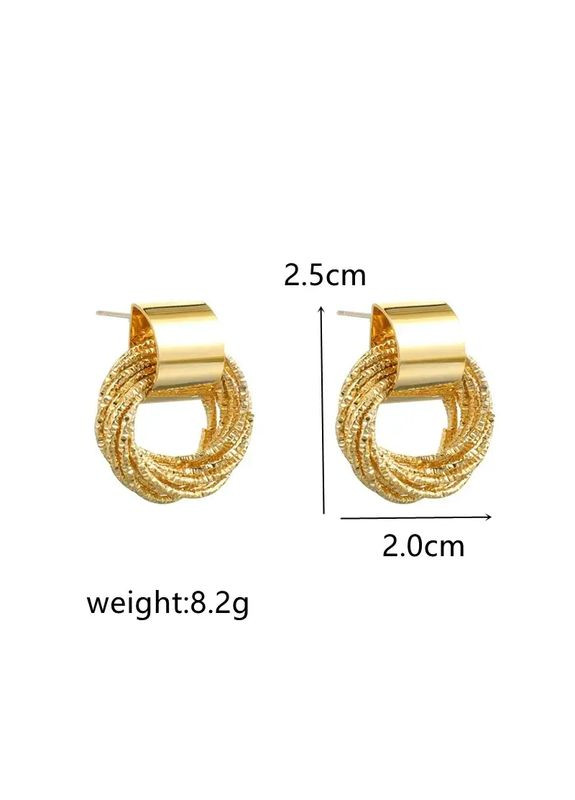 Жіночи сережки золотисті кільця Fashion (305848500)