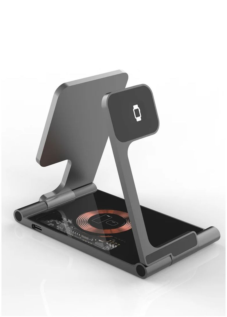 Складна бездротова зарядна станція MagSafe 3 в 1 15В чорна No Brand (331884861)