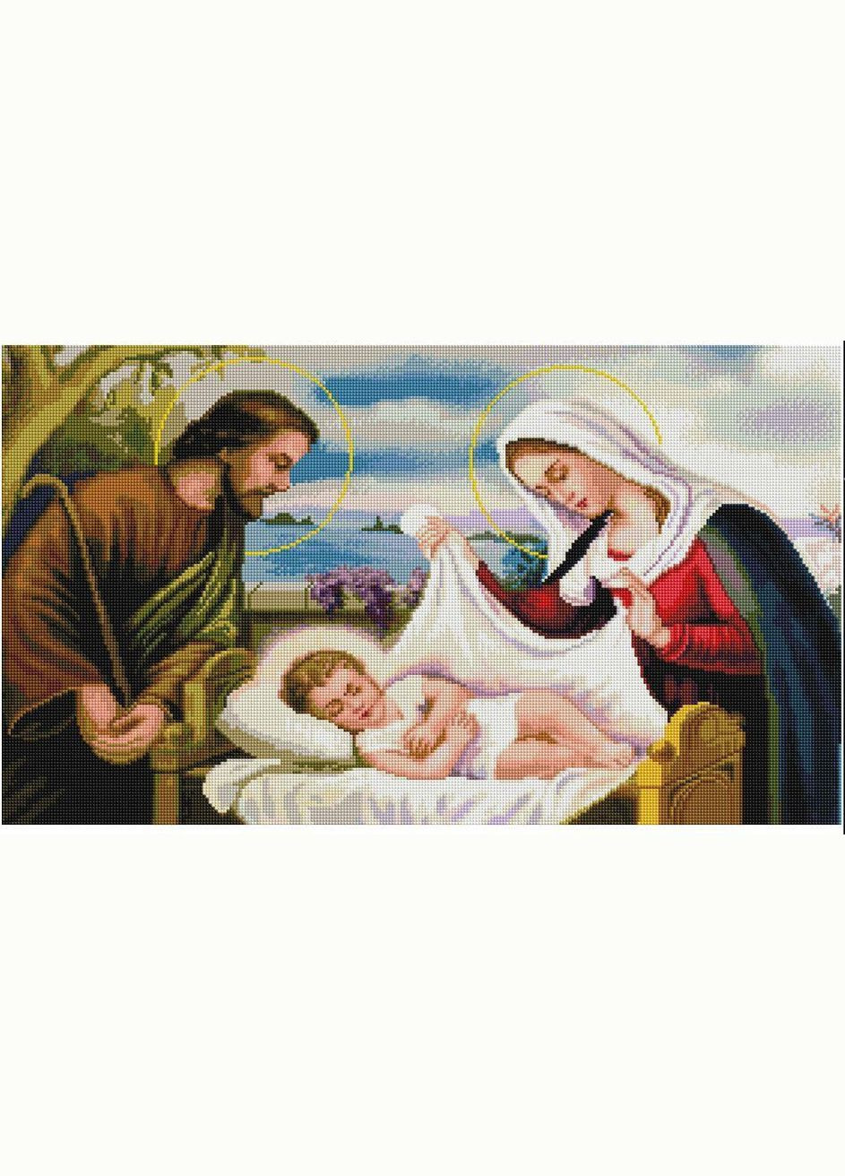 Набор алмазной мозаики 40х70 Икона Святая семья SS802 ColorArt (299772640)