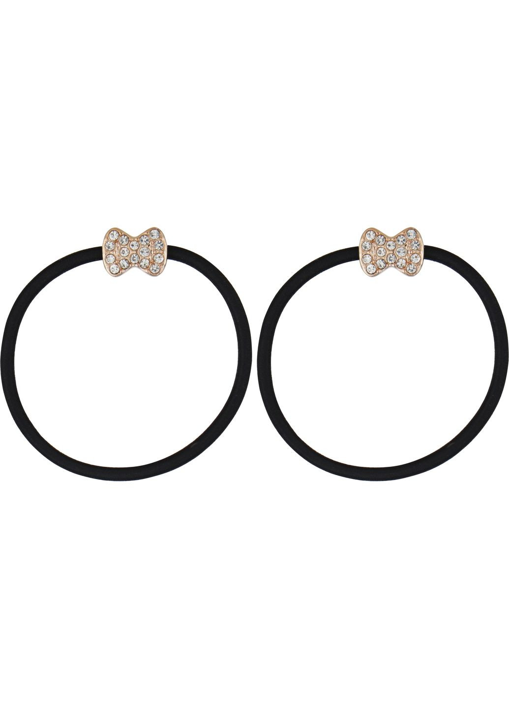 Резинка для волосся тонка, Pf-394, чорна з бантиком 2шт (1454049-28499883) Puffic Fashion (368601152)