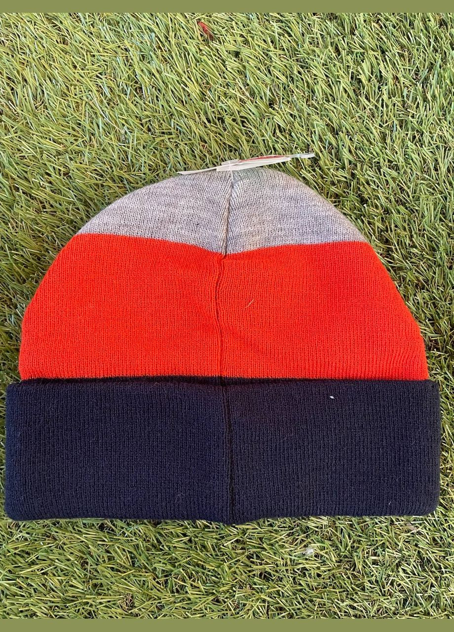 Шапка на парня трехцветная с подворотом C&A (305822043)