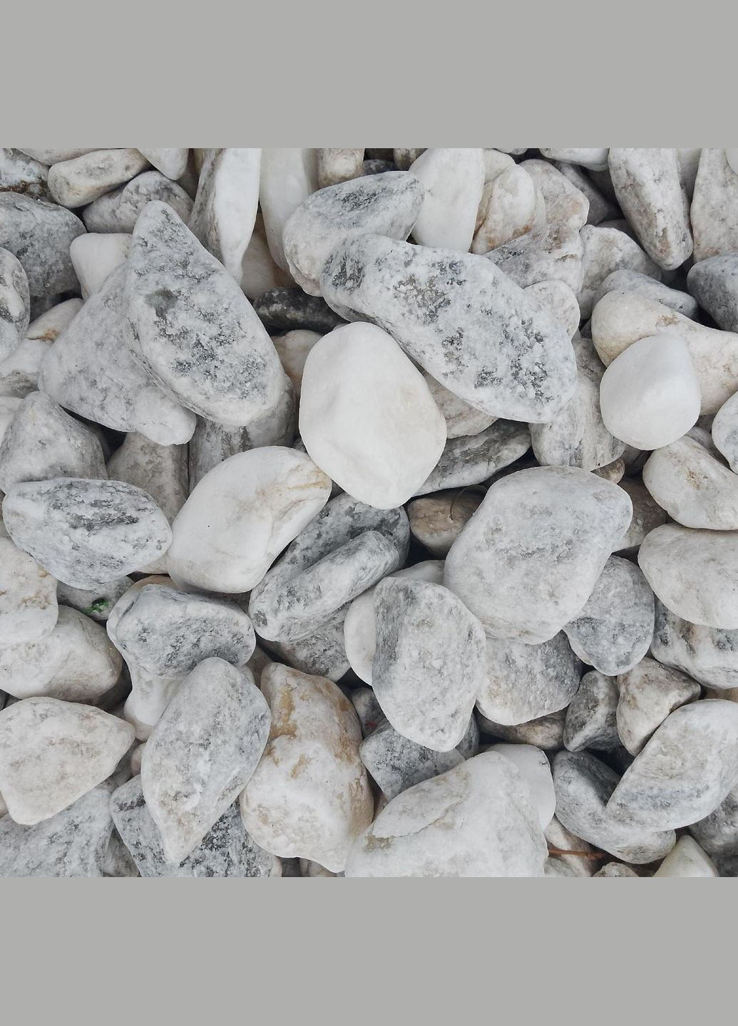 Галька мраморная 30-60 мм Бело-серая 5 кг Дніпро (340542922)