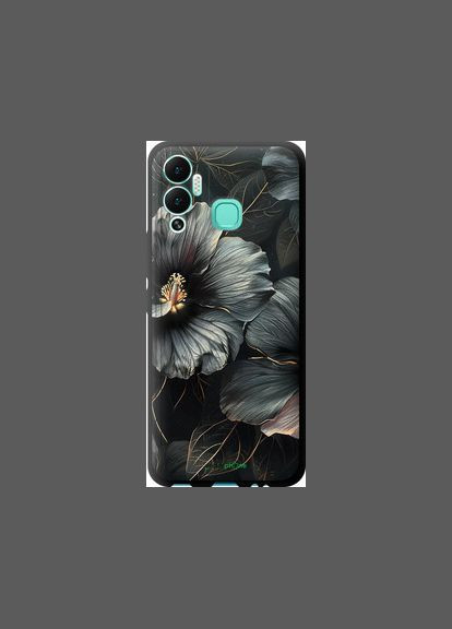 Чехол на Infinix Hot 12 Play Черные цветы "6031b-2759-2448" Endorphone (348090023)