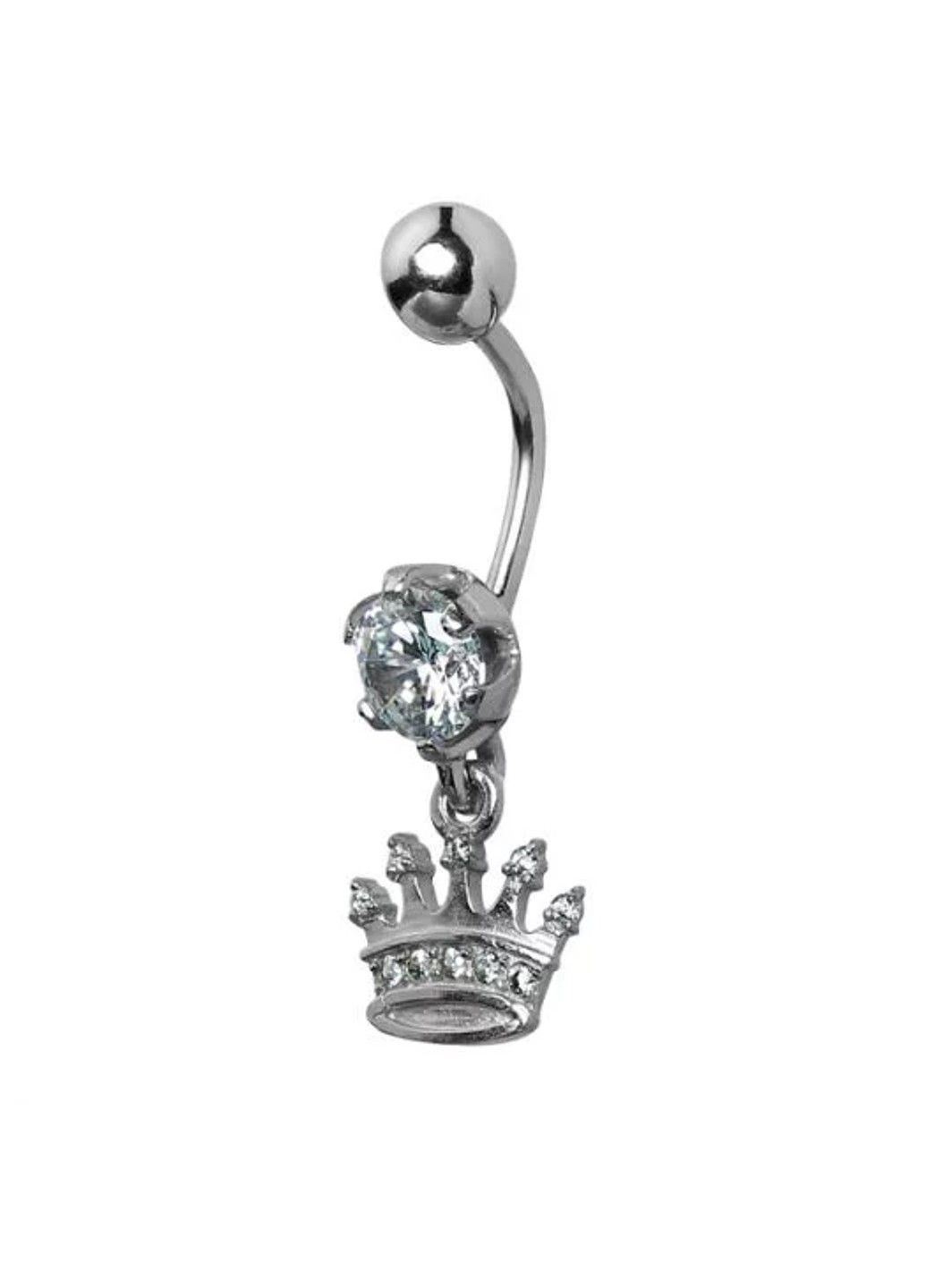 Серебряная серьга для пирсинга пупка Корона UMAX (290851745)