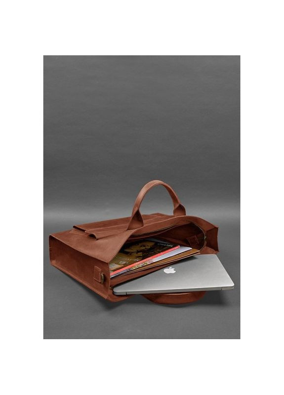 Сумка чоловіча шкіряна через плече для ноутбука та документів світло-коричневий Crazy horse BlankNote (302008165)