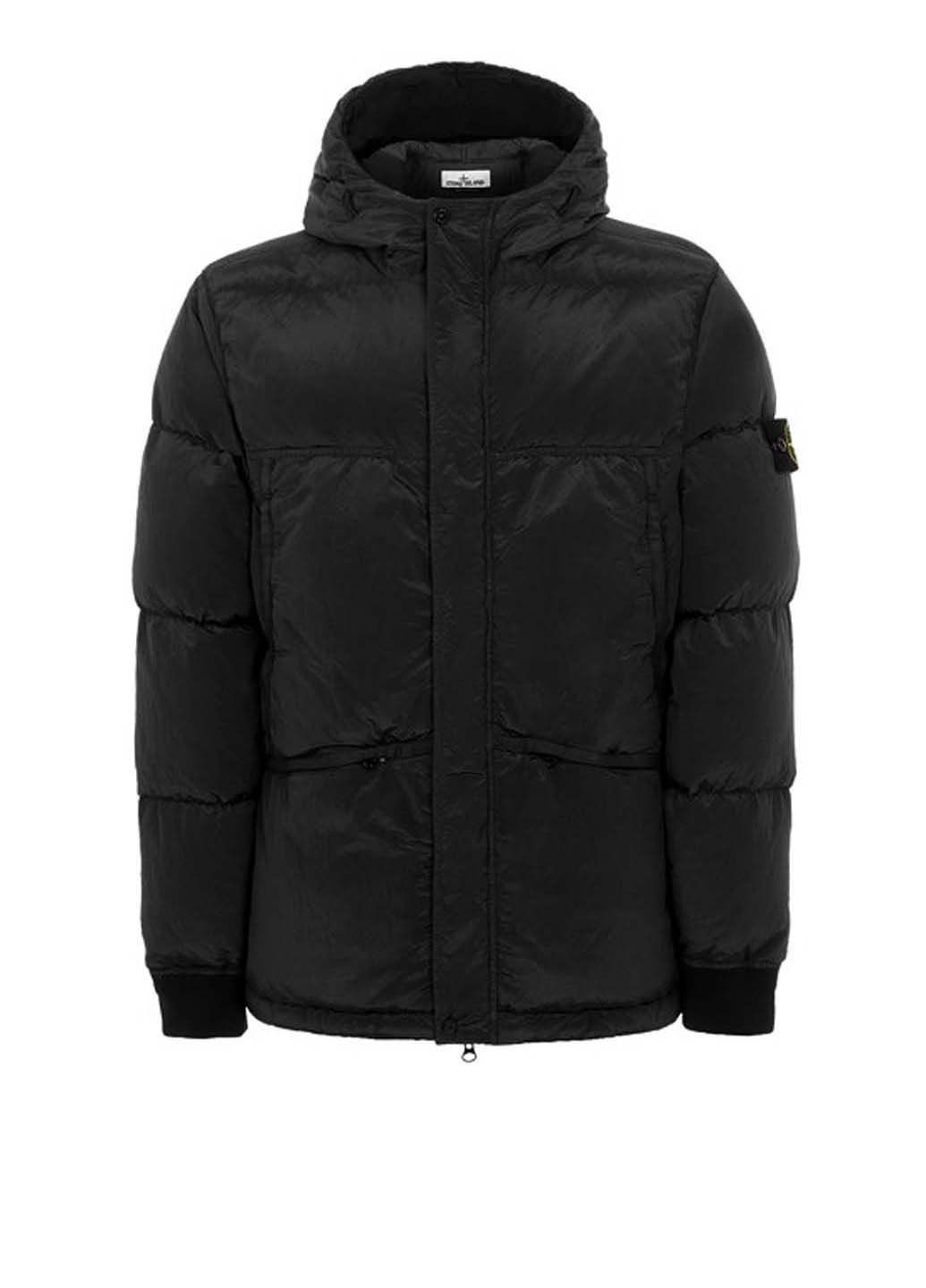 Черная демисезонная куртка 21fw 44508 nylon metal down jacket Stone Island