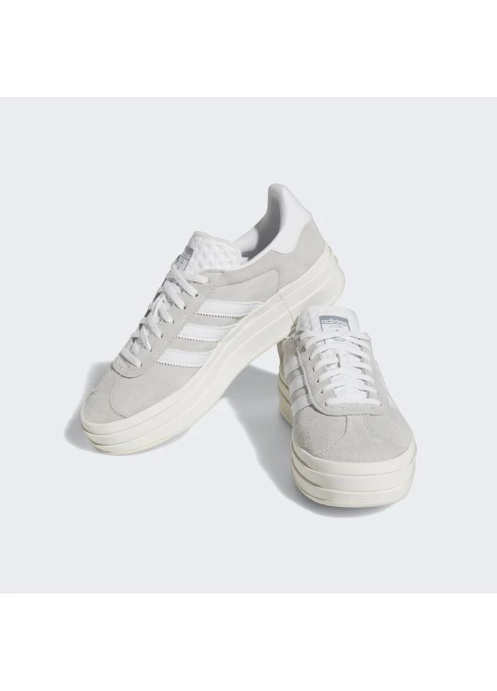 Серые кроссовки gazelle bold shoes grey hq6893 adidas