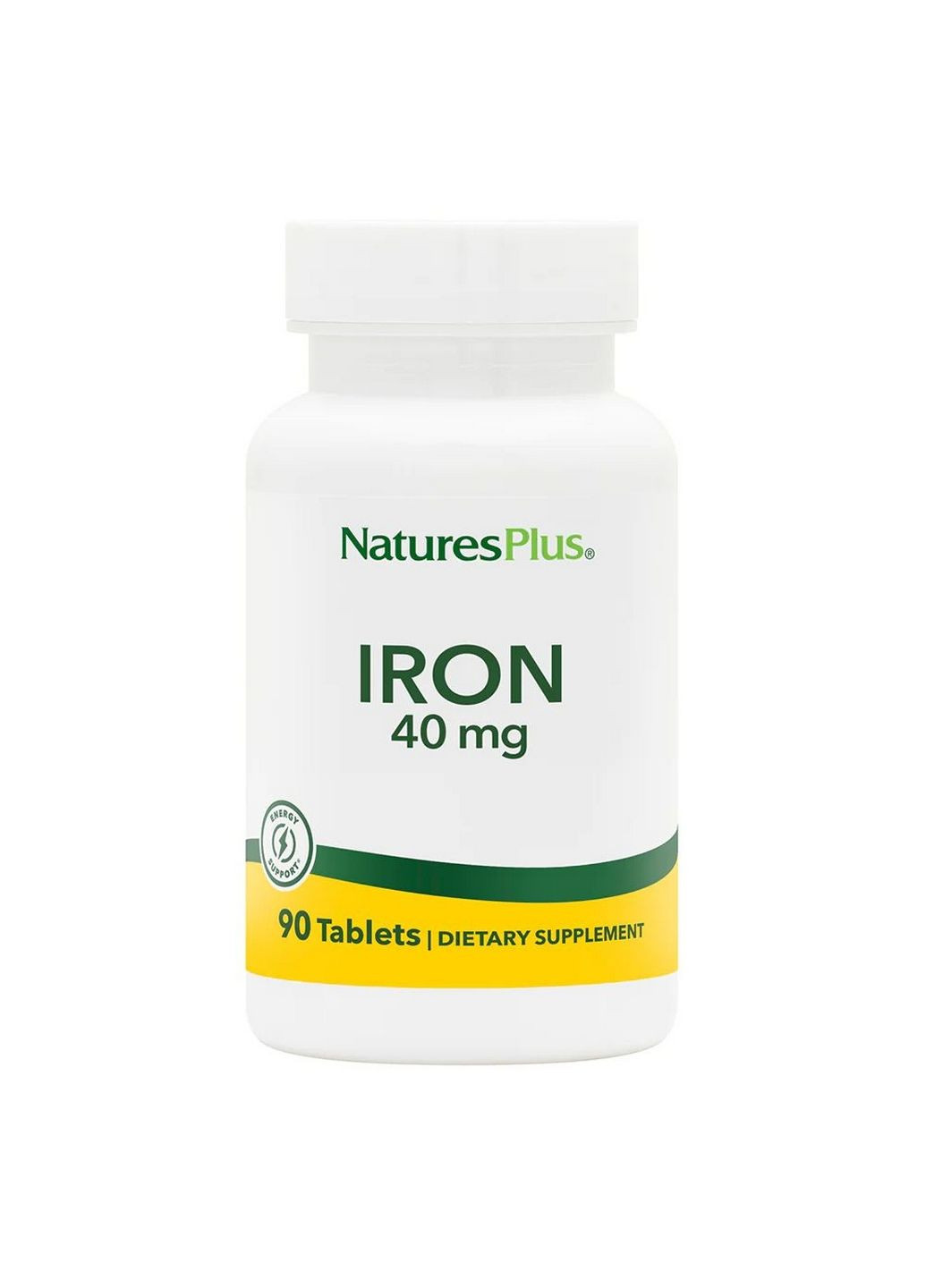 Витамины и минералы Iron 40 mg, 90 таблеток Natures Plus (293341376)