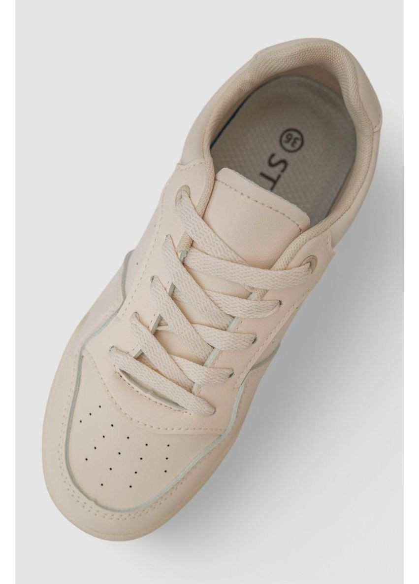 Бежевые кеды женские однотонные,, 248rad130 Ager