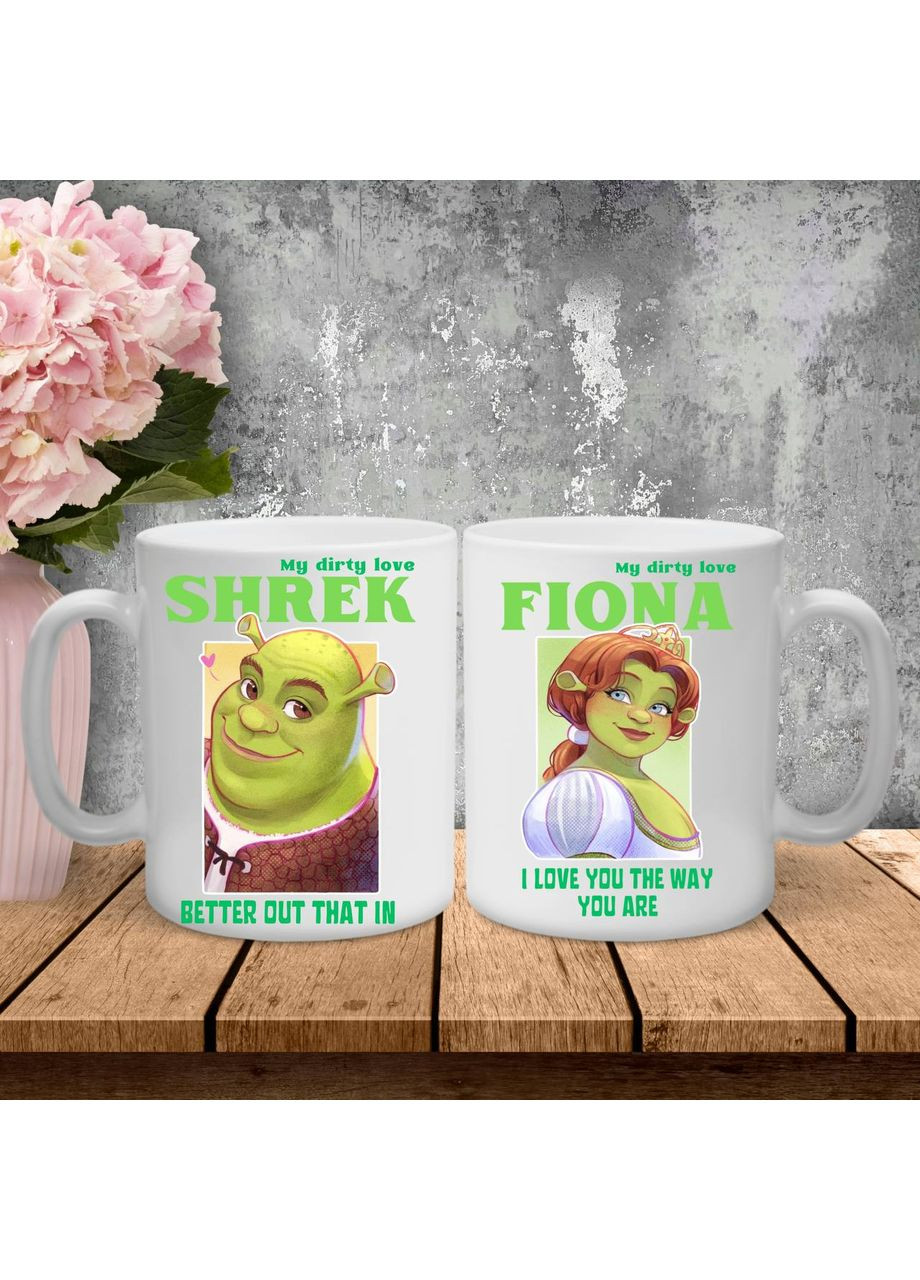 Парні чашки з принтом - Шрек\Фіона! Hand Made (367583381)