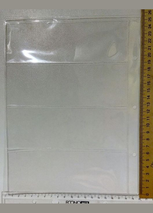 Аркуш для бон (банкнот) листівок на 4 комірки (61х177мм) 195х250 мм PTR No Brand (317769855)