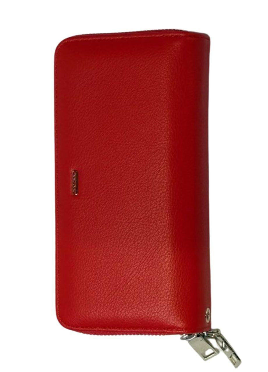 Жіночий стильний гаманець з натуральної шкіри яскраво-червоного кольору No Brand (364100329)