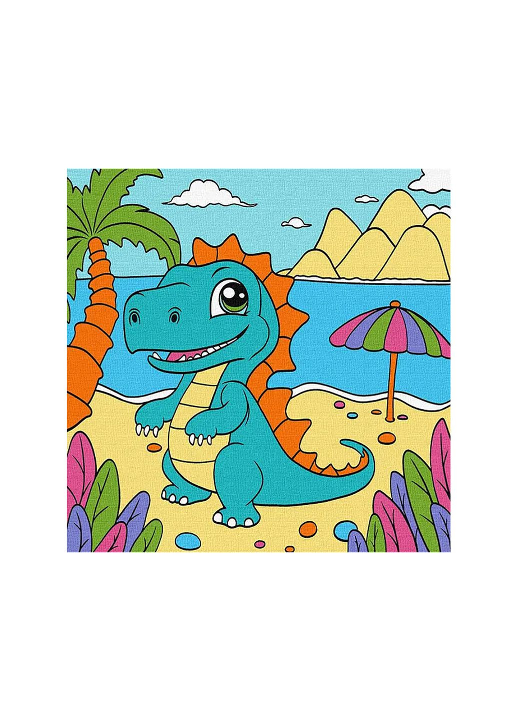 Набор для росписи по номерам - "Игривый динозавр" цвет разноцветный ЦБ-00249831 Ідейка (290981761)