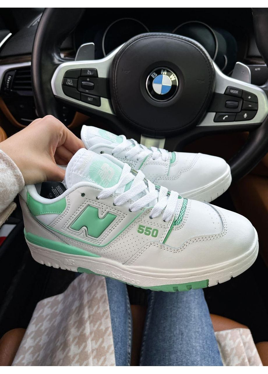 Сірі Осінні кросівки чоловічі new balance 550 green white нью беланс 550 No Brand