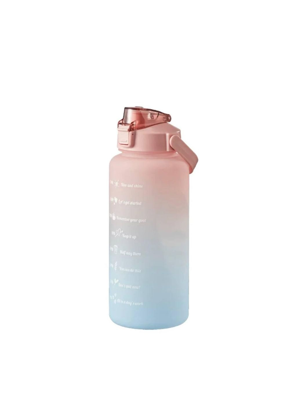 Рожева, матова, ударостійка, спортивна пляшка для води, замок поїлки. 2000мл. No Brand (280939322)