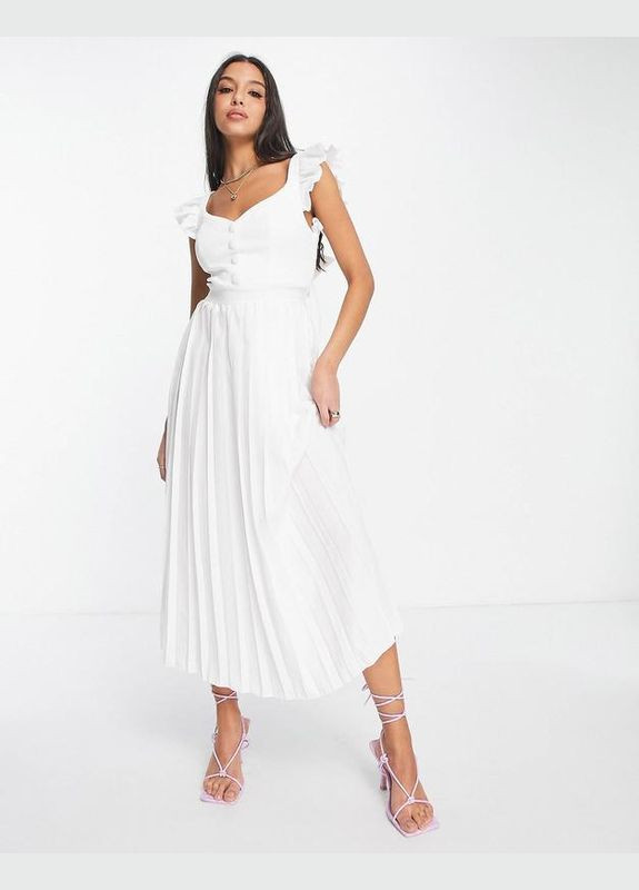 Білий сукня міді біла з бантом на спині Asos