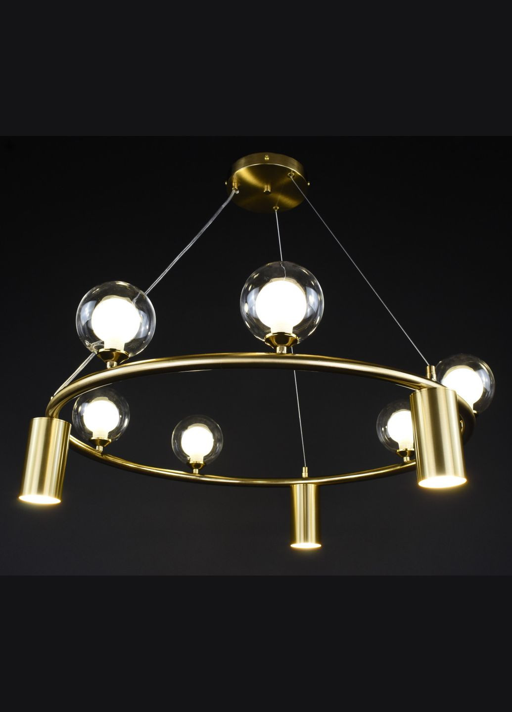 Люстра подвесная на 9 лампочек 28043 Латунь 35-160х70х70 см. Sunnysky (364491934)