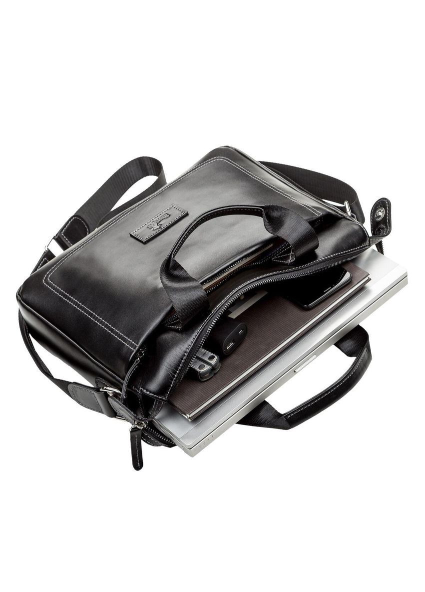Сумка чоловіча 11107 шкіряна Чорна Shvigel (366880599)