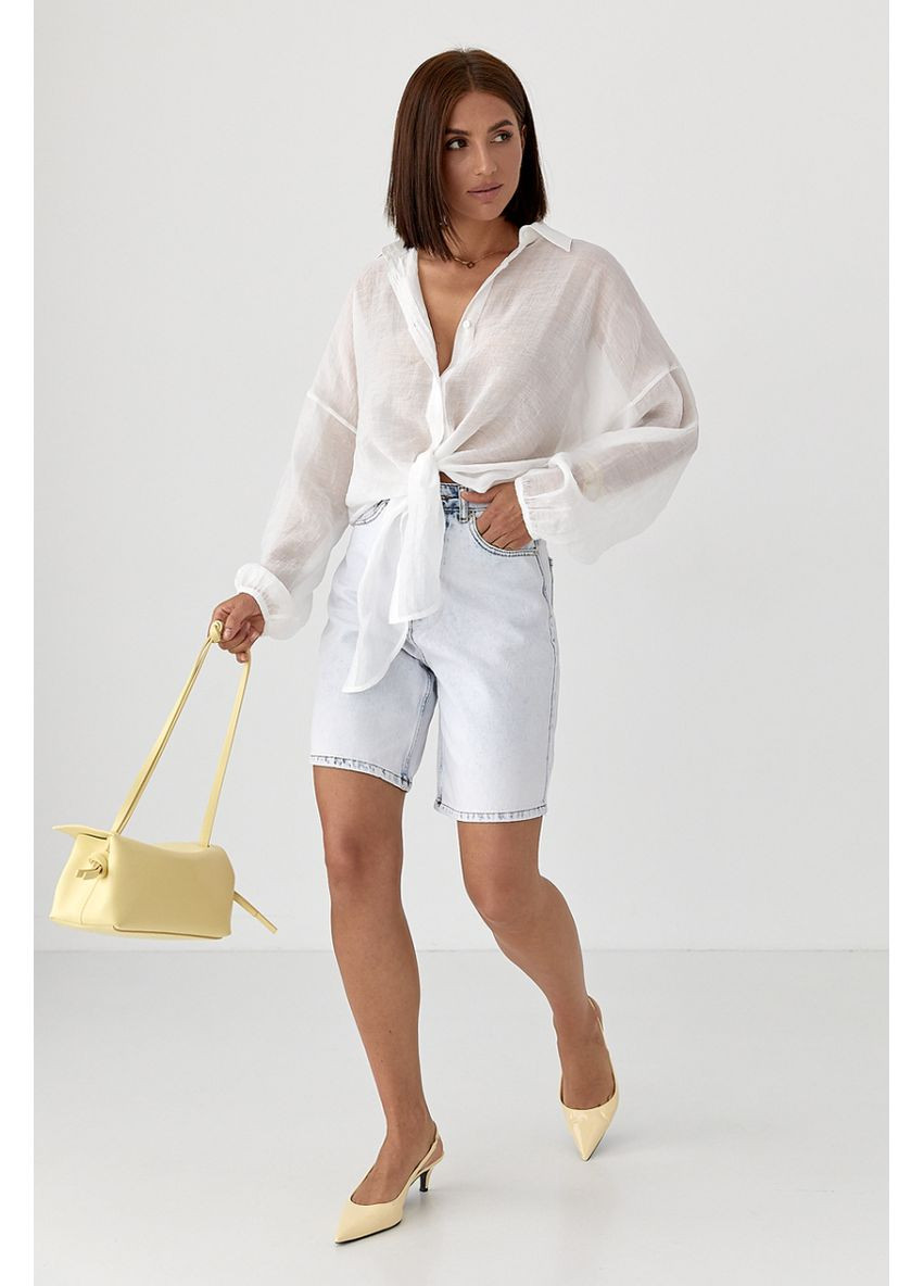 Джинсовые свободные шорты Lurex Шорты (370393282)