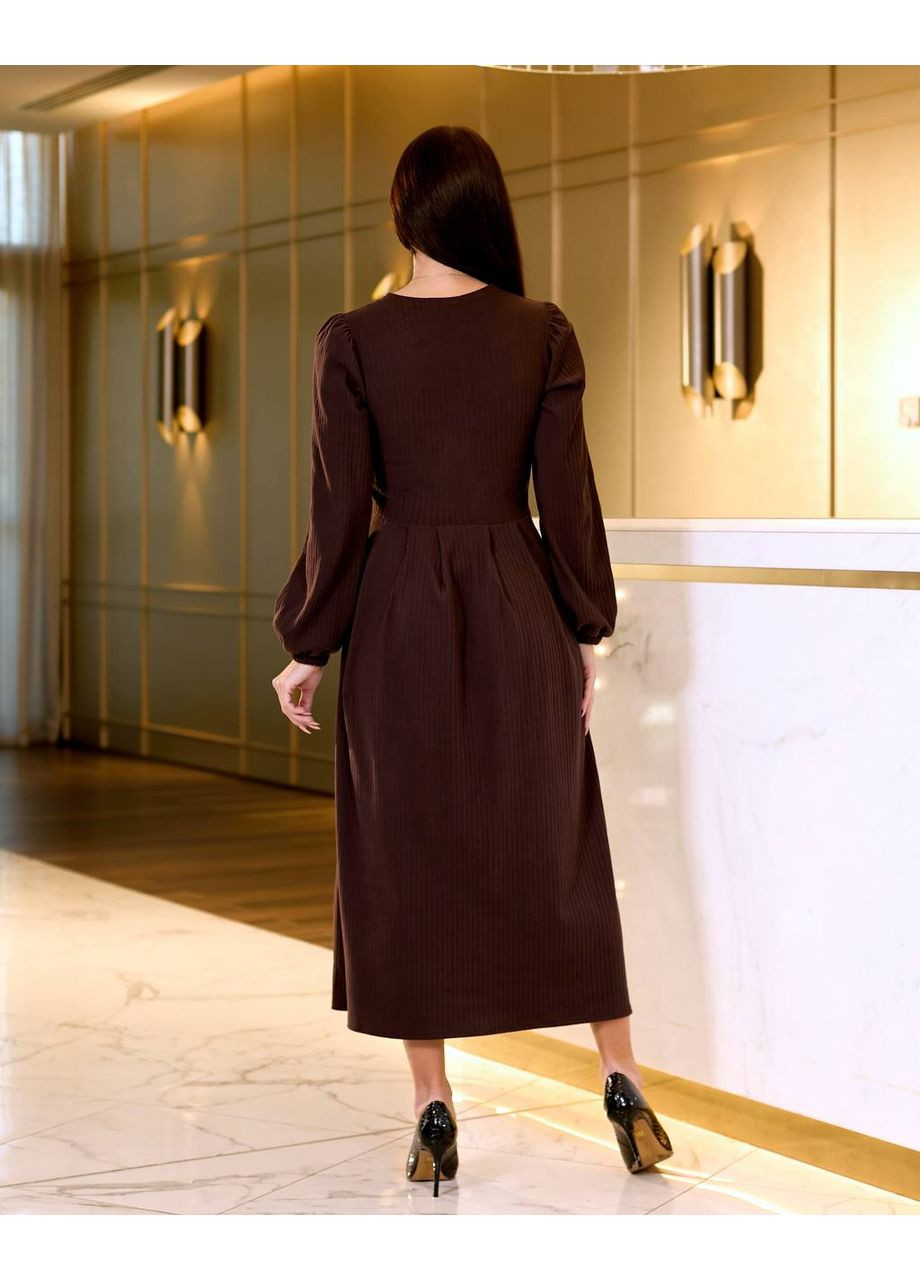 Коричневое кэжуал платье N.Family однотонное