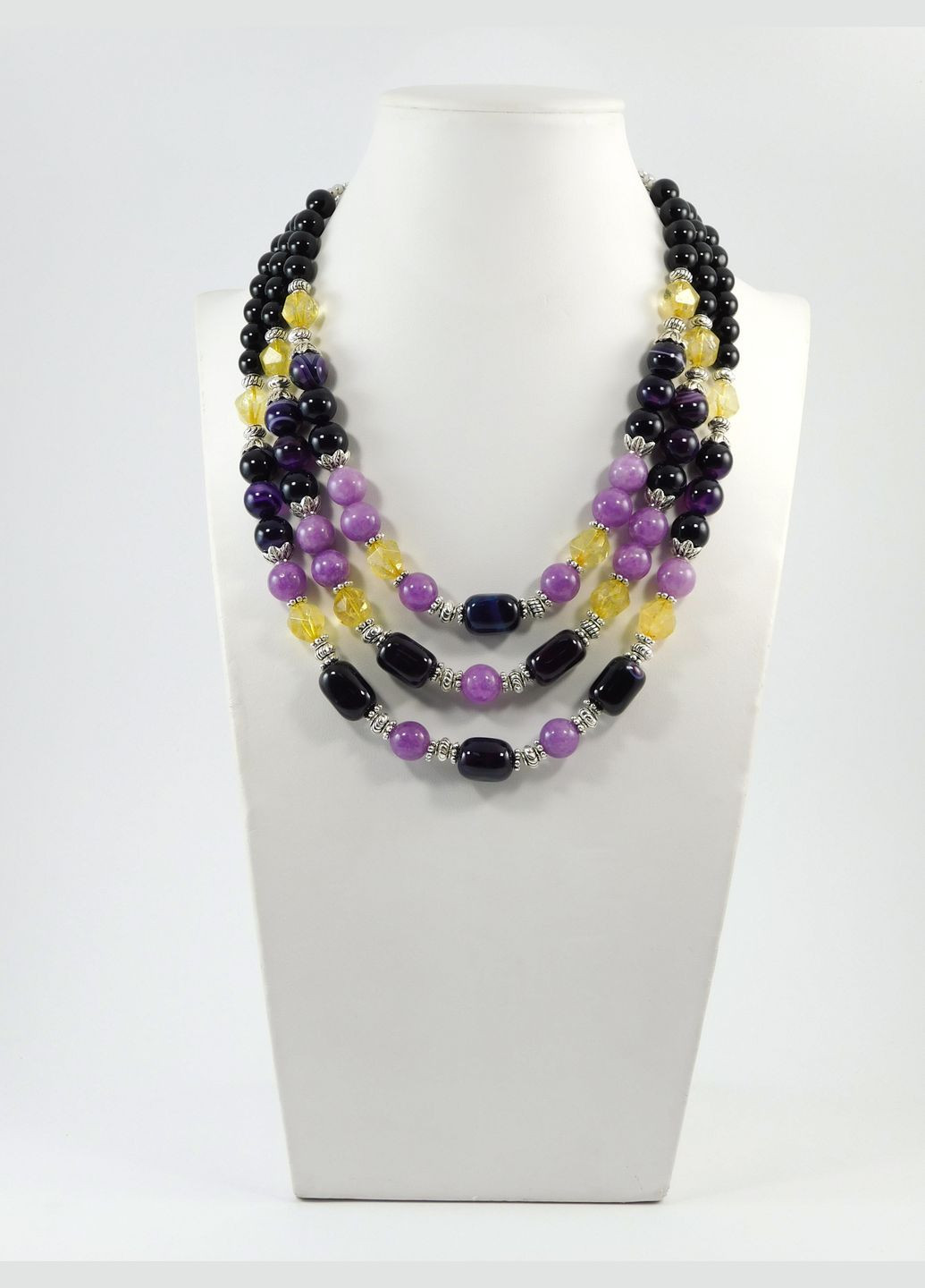 Бусы "Свежесть океана" Цитрин, Кварц, Агат Fursa fashion (322314731)