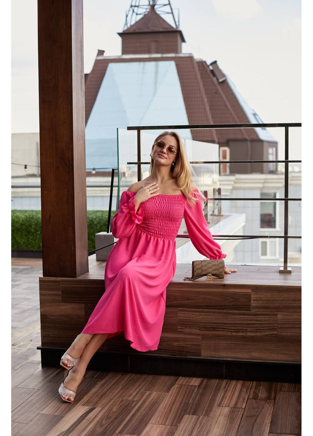 Малиновое женское платье креп модель 237 малиновый Україна