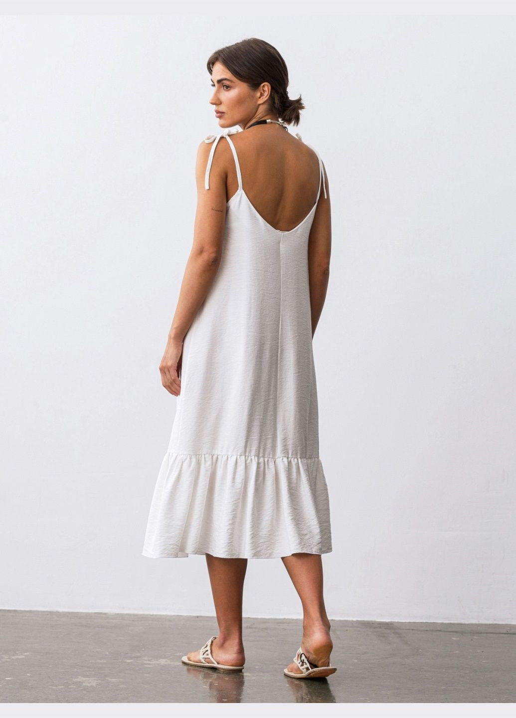 сарафан-міді вільного крою білий Dressa (301587756)