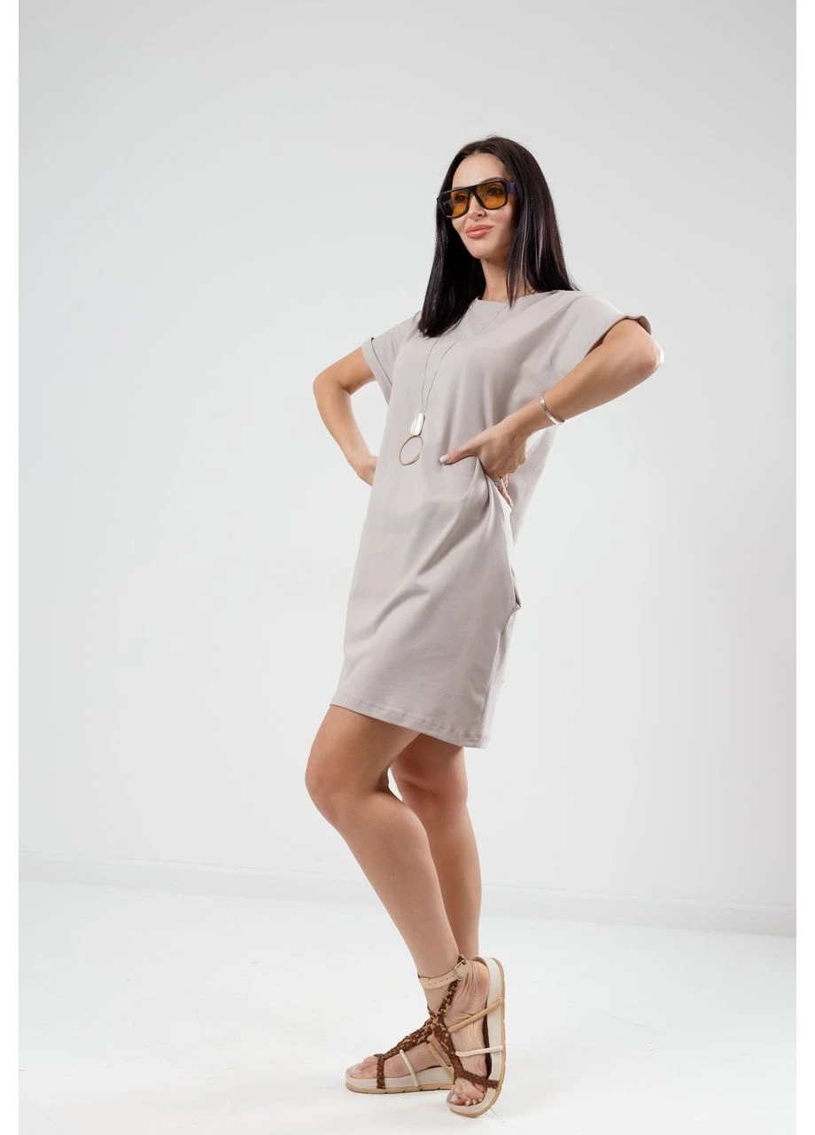 Серое кэжуал платье Fashion Girl