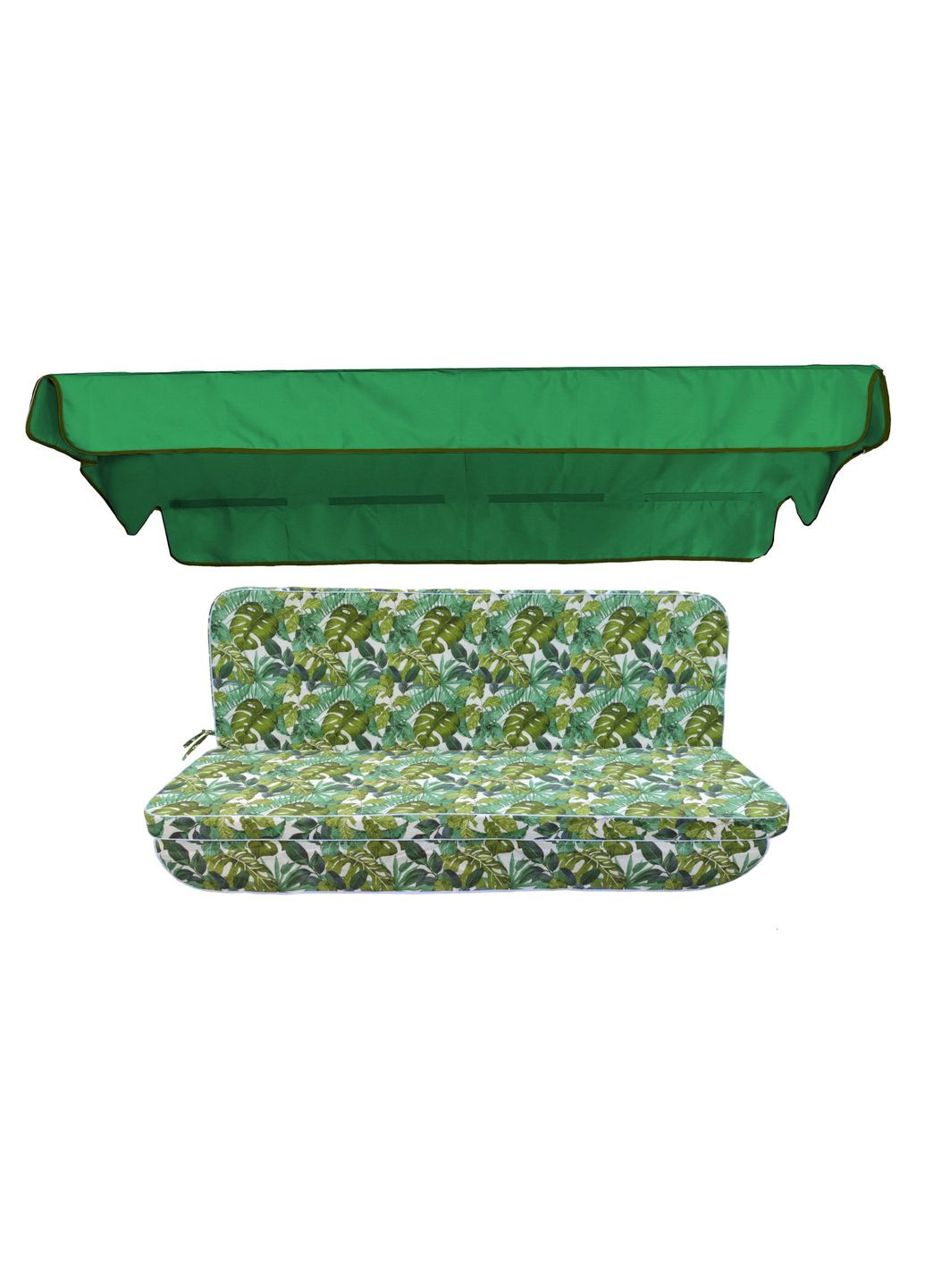 Комплект подушек для качелей ONA VERDE 170х110х6 зелёный тент 120х200 eGarden (279784262)