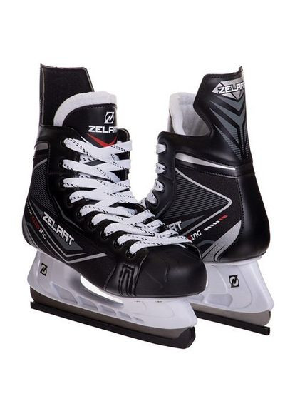 Ковзани хокейні PVC Z-0889 (лезо-сталь, чорний-білий) ( ) (2000904738205) shop (2000904738205) No Brand (362895309)