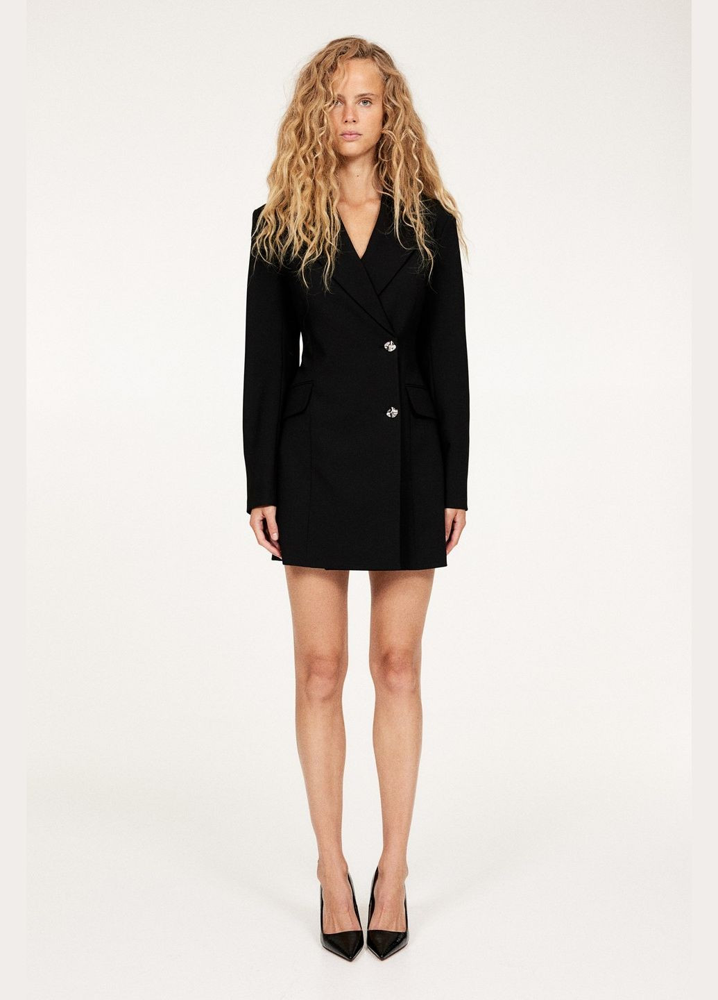 Черный женский блэйзер-платье H&M - демисезонный