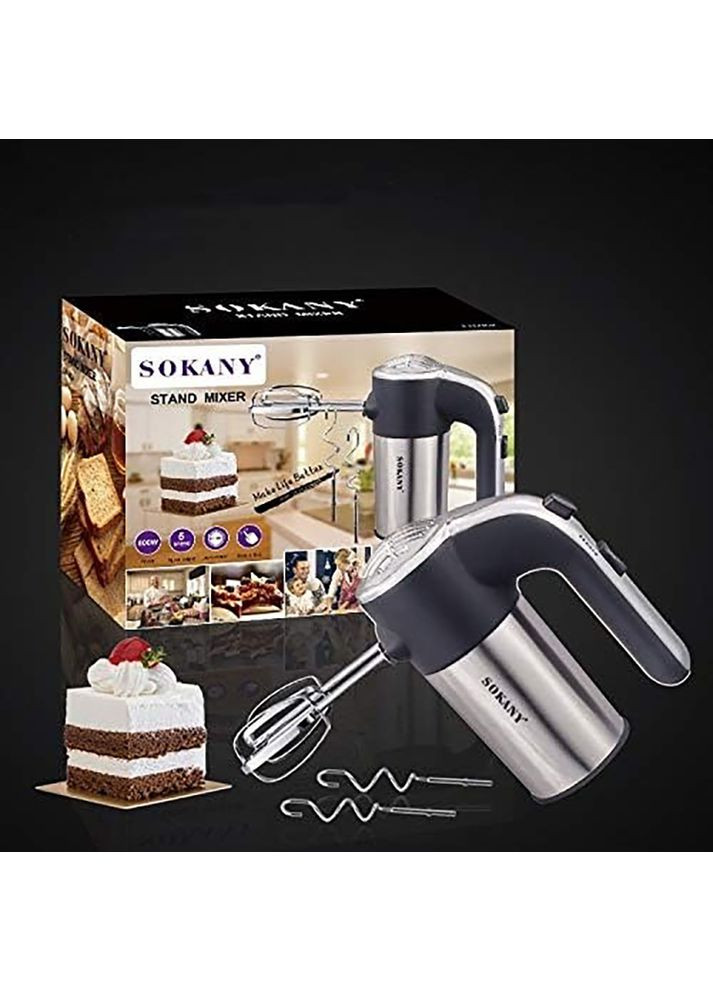 Миксер ручной 5 скоростей, 800 Вт, от сети, LH-952/Электрический миксер/Электромиксер для кухни Sokany (366980076)
