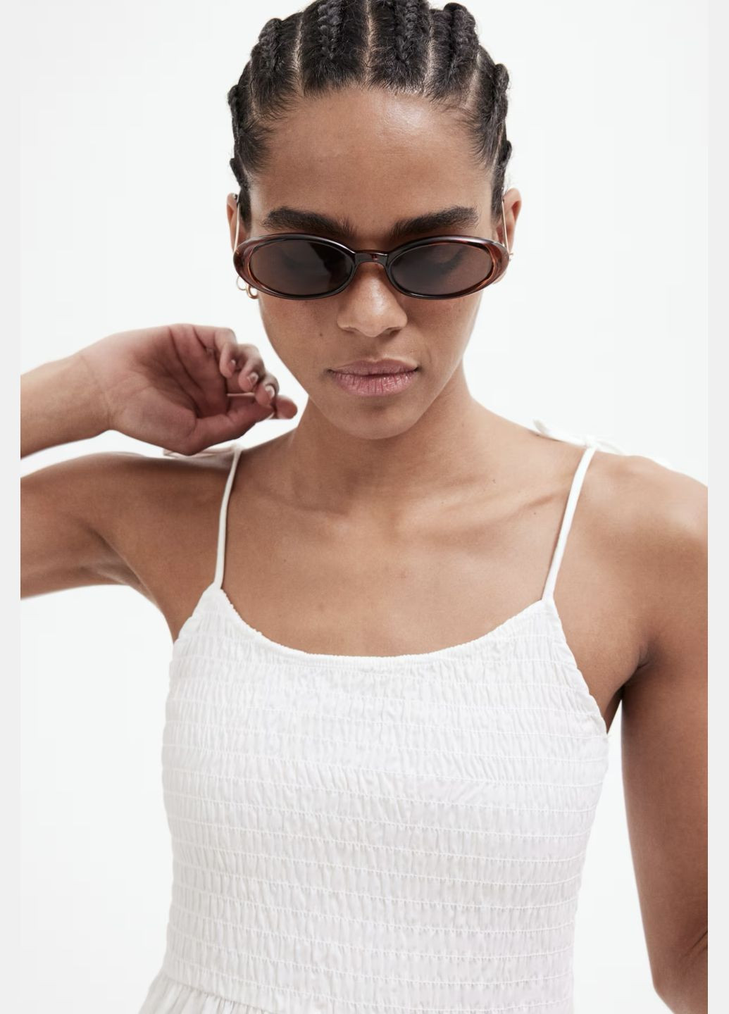 Білий сукня H&M однотонна