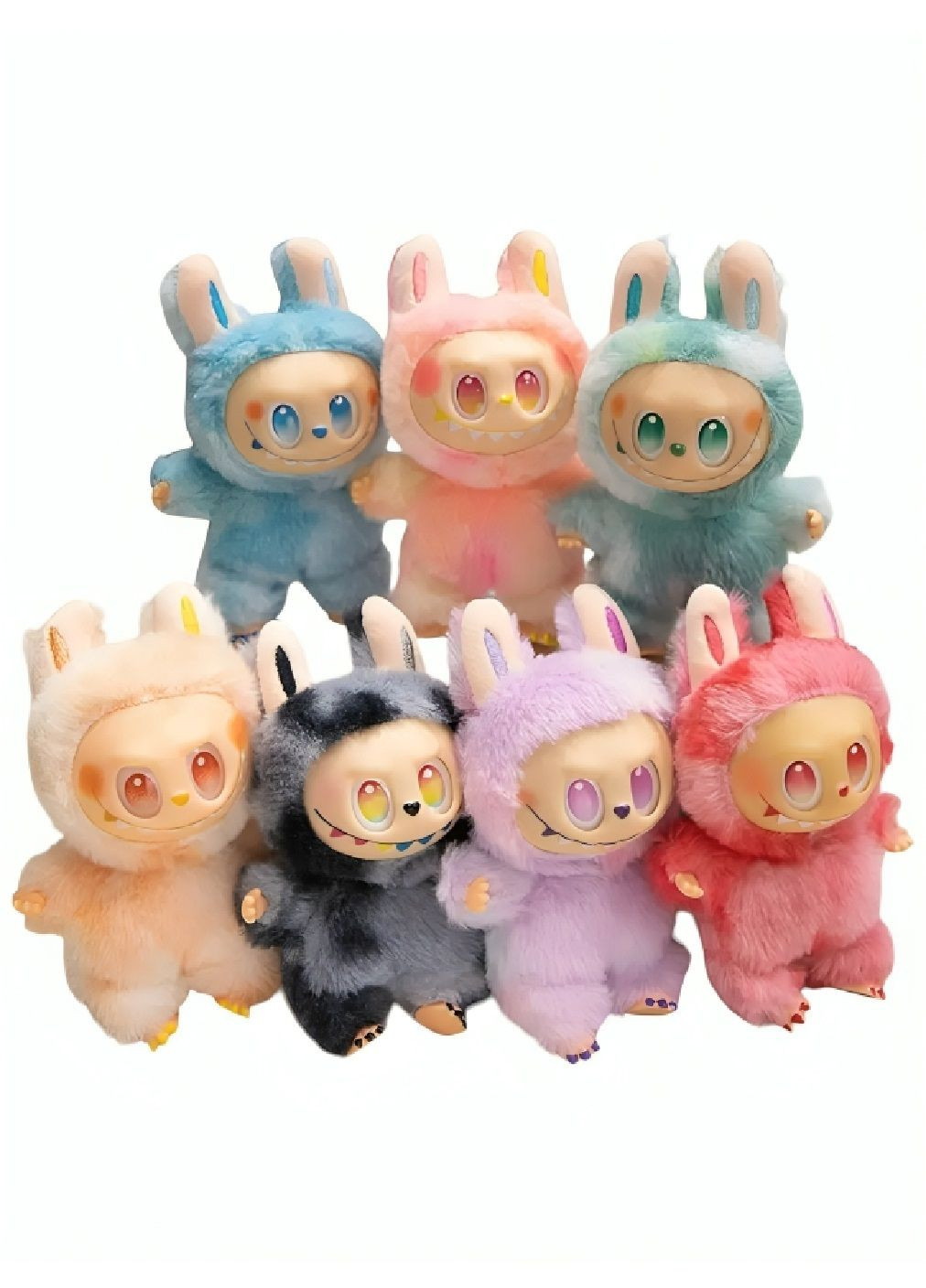 Комплект набір м'яких плюшевих іграшок фігурок брелоків Лабубу з можливістю вибору кольору 6 штук 16 см (480997-Prob) Unbranded (350633535)