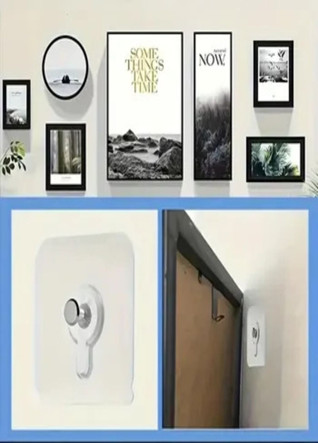 Універсальні тримачі (4шт.) для картин,рамок,годинника без свердління стін на липучці No Brand (301214631)