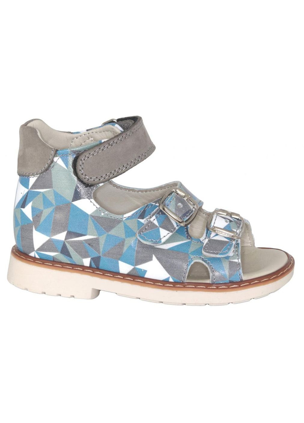 Цветные сандалии 532 для мальчиков сине-серые. размер 23 Topitop