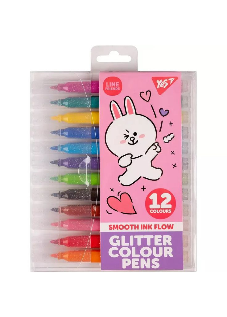 Набір фломастерів Line Friends гліттер 12 кольорів (650559) Yes (362538538)