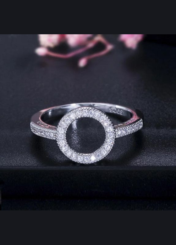 Женское кольцо круглое серебристое с цирконием. Xuping Jewelry (338620115)
