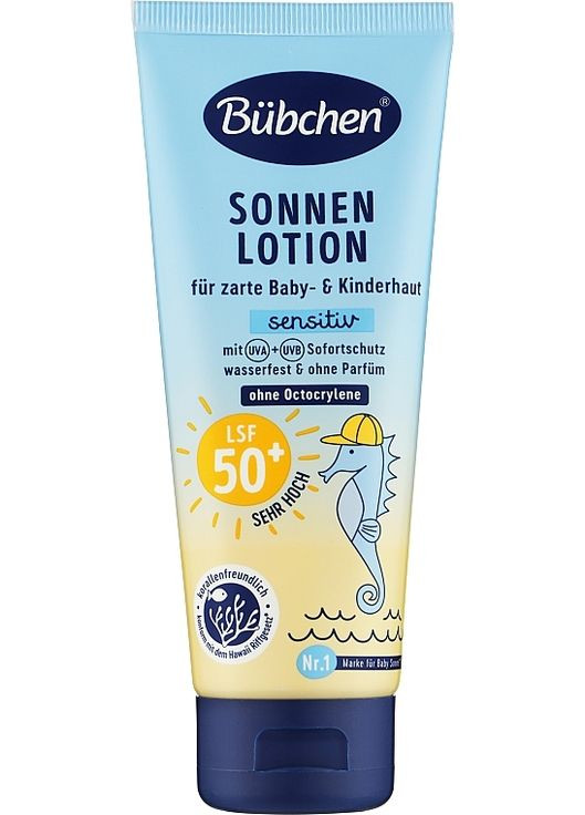 Солнцезащитное молочко SPF50 Sensitive 100ml (1206785-142415) Bubchen (368655070)