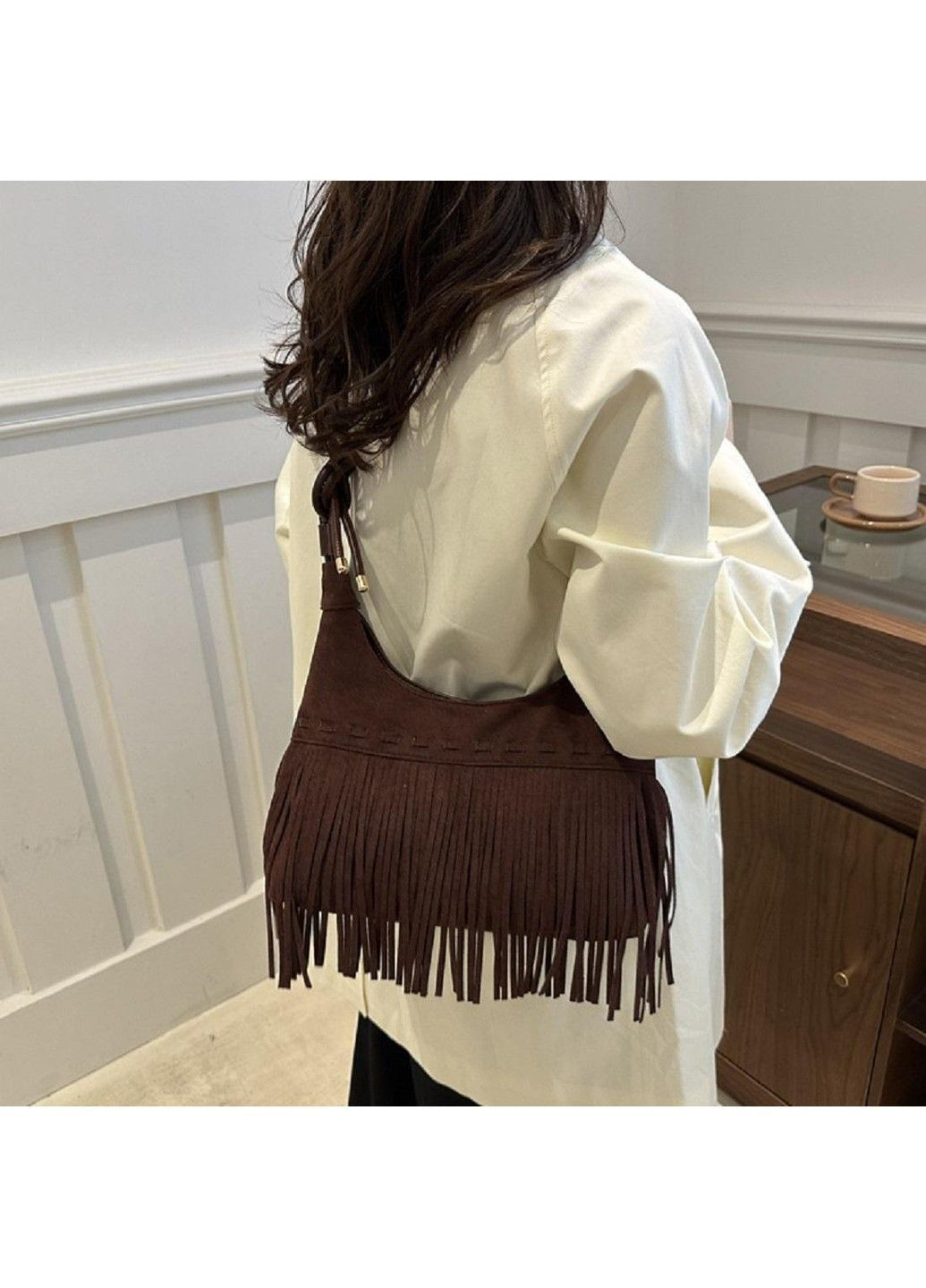 Містка замшева сумка з бахромою P2-9352DB Lilly (369892902)