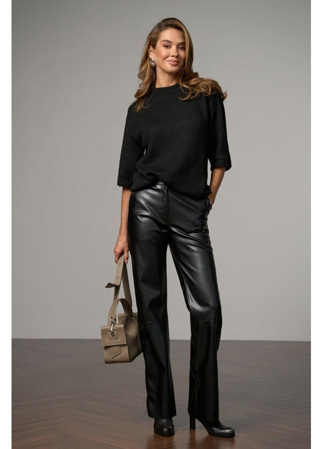 Черный свитер с кротким рукавом 2811 черный Triko Bakh