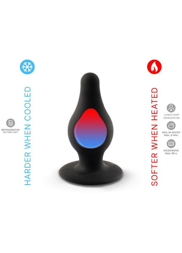 Анальна пробка термореактивна Plug Model 2 конічної форми, чорна, L Silexd (347315074)