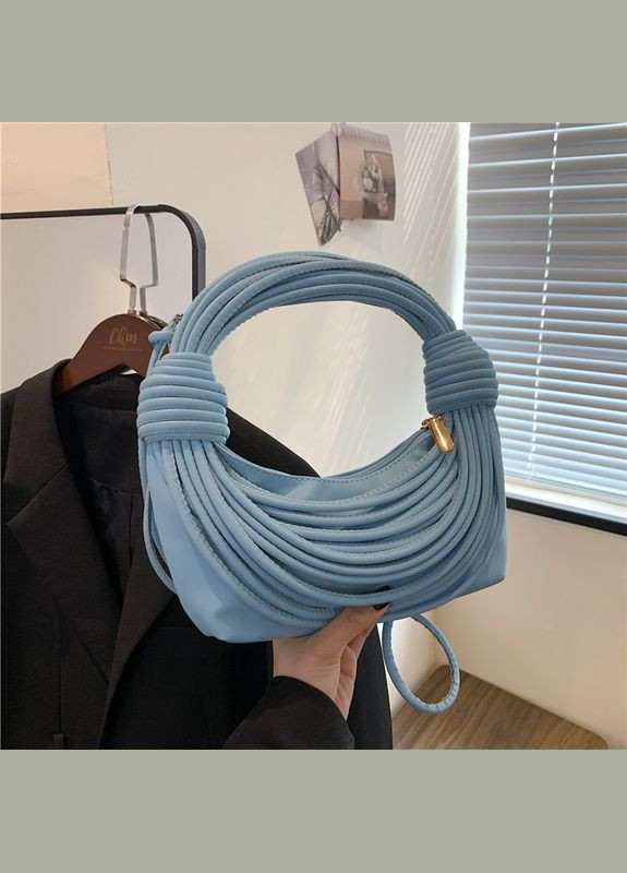 Жіноча сумка хобо багет 10405 через плече блакитна No Brand (313235536)