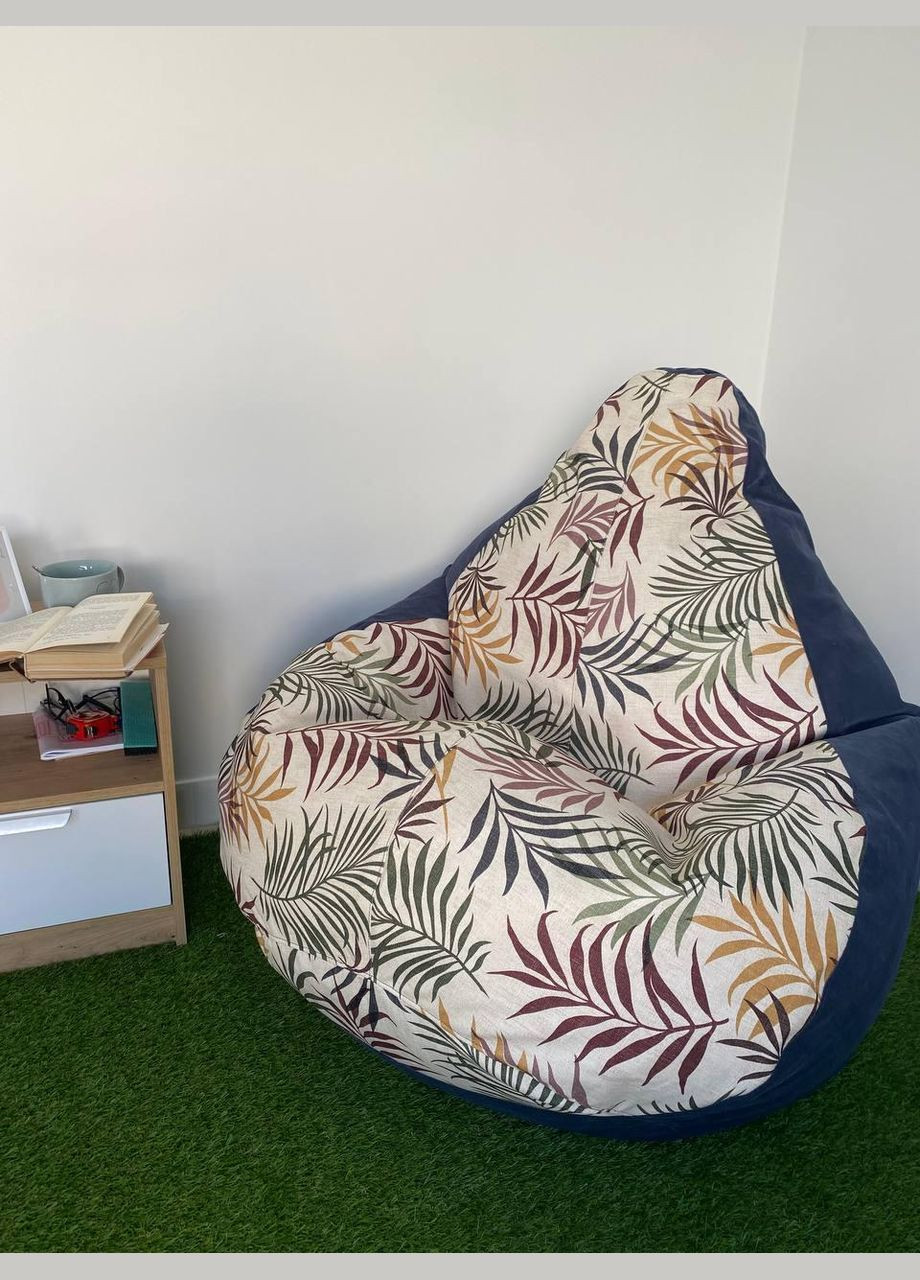 Крісло - мішок груша, M - 100х75 Akasya NEW B197-15+Багіра 11827 SkyPuff (361257982)