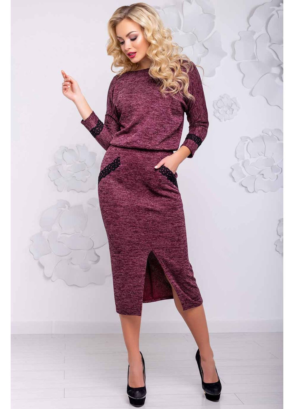 Темно-красное платье 1050.2936 Seventeen